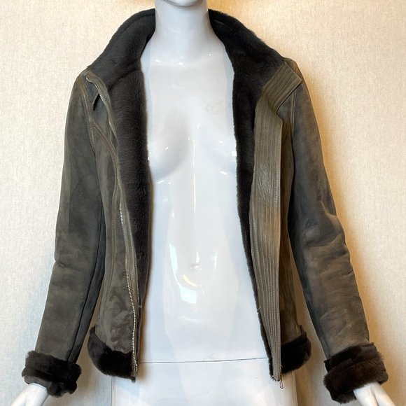 Divina Jackets & Blazers - ❤️ ITALIAN LAMBSKIN SHEEP LEATHER SHEARLING LINED JACKET WARM SHORT COAT NEW